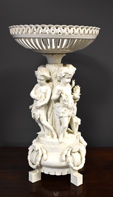 Lot 202 - A Parisian white porcelain Meissen style...