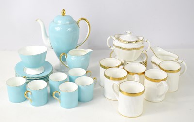 Lot 130 - A Wedgwood turquoise coloured coffee set, the...