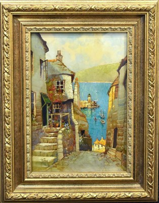 Lot 412 - A 20th century oil on board titled The Harbour...