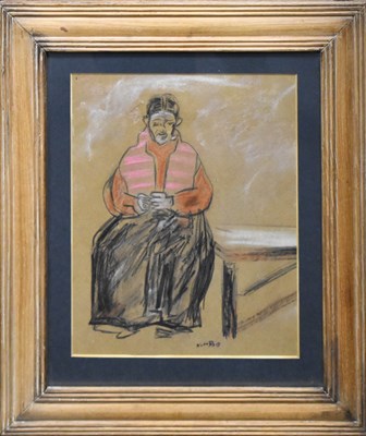 Lot 67 - N Reid (20th century): Portrait of woman...