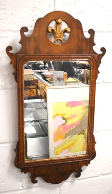 Lot 397 - A Georgian rosewood veneered framed mirror,...