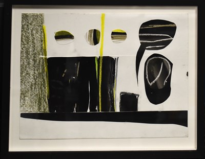 Lot 17 - A contemporary mixed media picture in black...