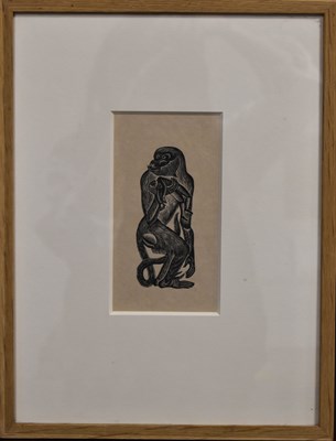 Lot 19 - David Jones (20th century): Monkey holding a...