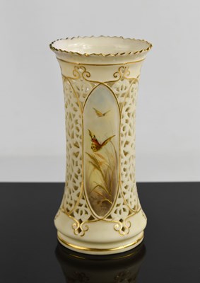 Lot 52 - A 19th century Royal Worcester ivory vase with...