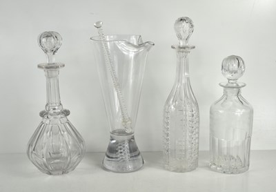 Lot 188 - A group of three antique glass decanters...