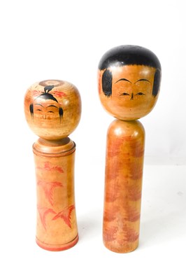 Lot 289 - CHARITY LOT: Two Japanese wooden Kokeshi dolls,...