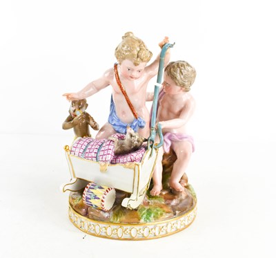 Lot 171 - A 19th century Meissen figure group of two...