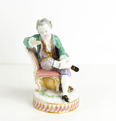 Lot 174 - A 19th century Meissen figure of a gentleman...