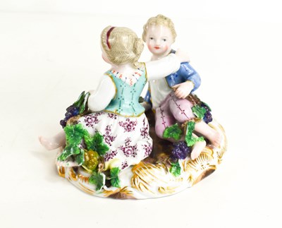 Lot 176 - A 19th century Meissen group of two children...