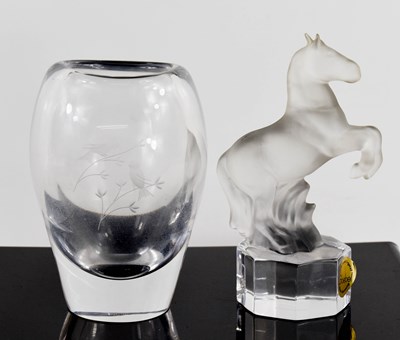 Lot 237 - A Goebel crystal horse form paperweight,...