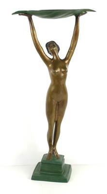 Lot 248 - An Art Deco style bronzed sculpture of a nude...