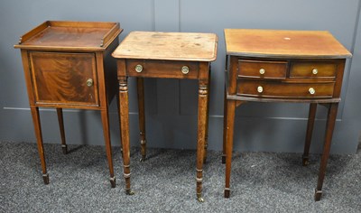 Lot 444 - Two 19th century and one later side table, the...