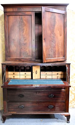 Lot 472 - A 19th century secretaire bookcase, the top...