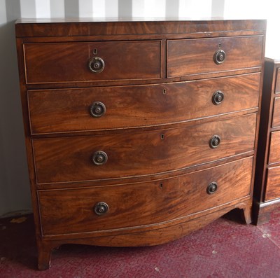 Lot 438 - A Victorian mahogany bow front chest of...