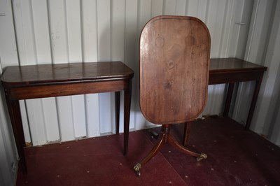 Lot 441 - Two 19th century folding card tables, both...