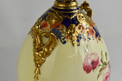 Lot 21 - A Royal Crown Derby pedestal vase, painted...