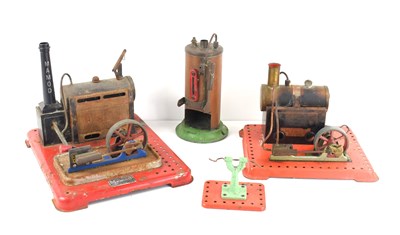 Lot 8 - Two Mamod stationary steam engines, one with...