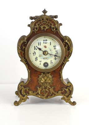 Lot 355 - A small Lenkirch mantle clock, the enamel dial...