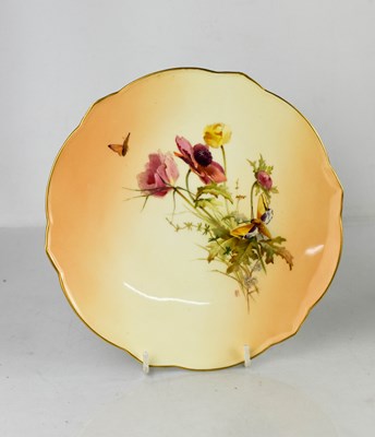 Lot 54 - A Royal Worcester plate painted with flowers,...