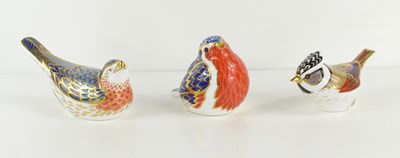 Lot 225 - A group of Royal Crown Derby songbird...