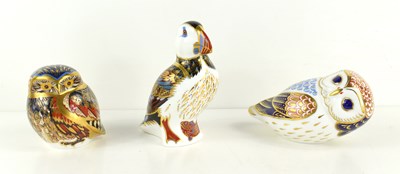 Lot 237 - A group of three Royal Crown Derby bird...