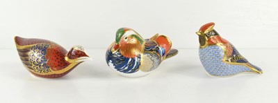 Lot 234 - A group of Royal Crown Derby bird paperweights,...