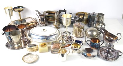 Lot 176 - A large group of silver plate, including ice...