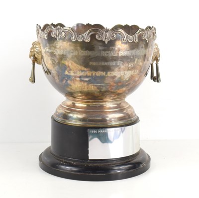 Lot 406 - A silver twin handled trophy on a pedestal...