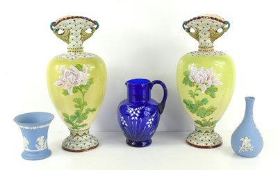 Lot 213 - A pair of Victorian Doulton Lambeth style...