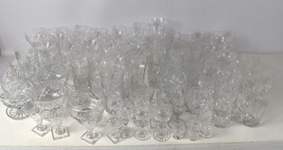 Lot 215 - A large group of glasses to include crystal...