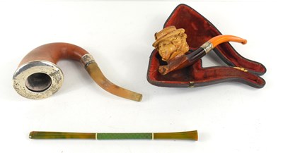 Lot 151 - A silver mounted calabash smoking pipe...