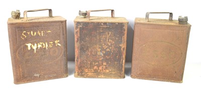 Lot 247 - Three vintage petrol cans, Esso and Shell.