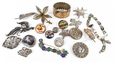 Lot 228 - A group of silver and white metal jewellery,...