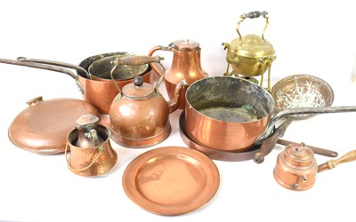 Lot 261 - A group of copper and brass ware to include...