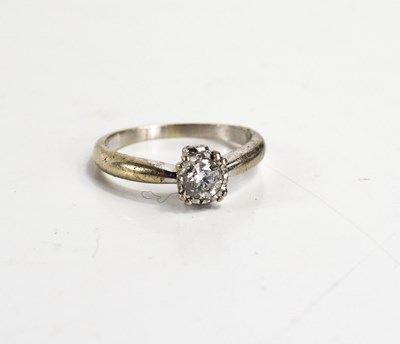 Lot 145 - An 18ct white gold and diamond solitaire ring,...