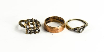 Lot 251 - Three various gold rings, comprising an 18ct...