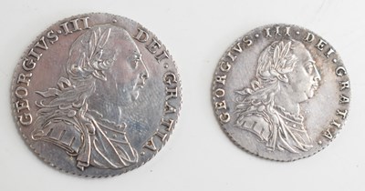 Lot 331 - Two George III silver coins, comprising of a...