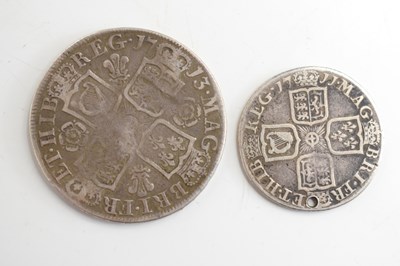 Lot 329 - A Queen Anne silver half-crown dated 1713...