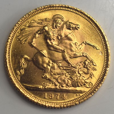 Lot 336 - An Elizabeth II full gold sovereign, dated 1974.