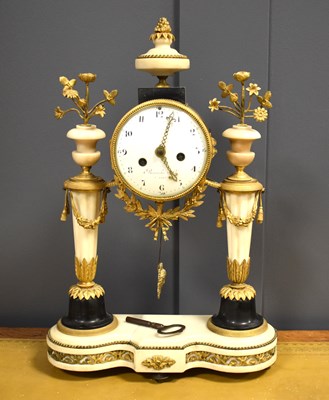 Lot 357 - A 19th century drum barrel mantle clock by...