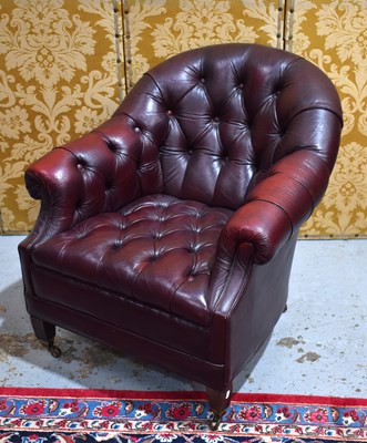 Lot 640 - A 20th century ox blood red leather...