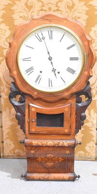 Lot 354 - An early 20th century mahogany drop dial wall...