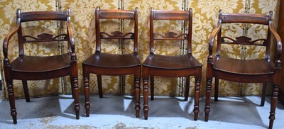 Lot 659 - A set of four William IV mahogany dining...