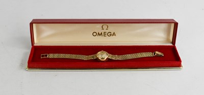 Lot 201 - A Ladies 9ct gold Omega wristwatch, with 9ct...