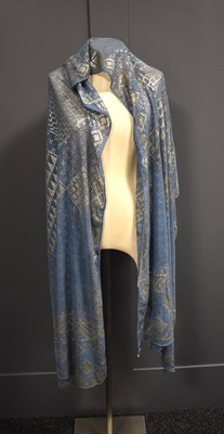 Lot 86 - An Art Deco Egyptian Assuit shawl, the blue...