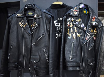 Lot 180 - Two vintage leather motorcycle jackets, the...