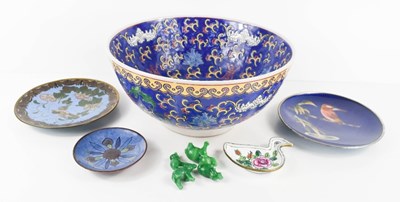 Lot 209 - A three Chinese cloisonne dishes, and a...