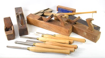 Lot 585 - A group of treen & tools to include hand...