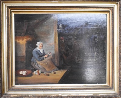 Lot 392 - A 19th century unsigned oil on board,...