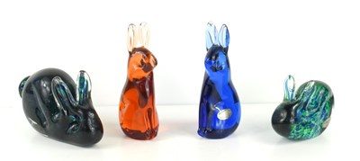 Lot 71 - Two Wedgwood, Kings Lynn glass hares, model...